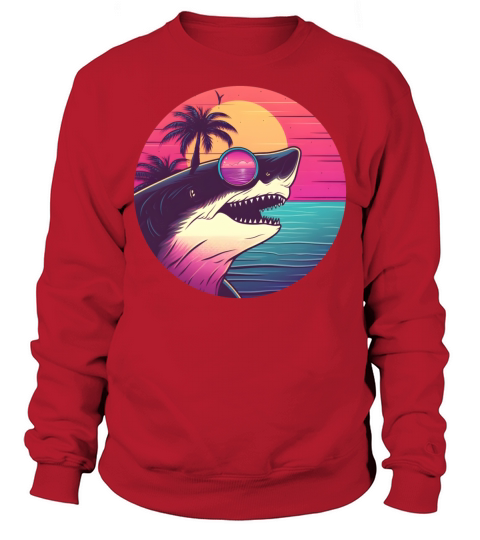 Vintage 80s 90s Nostalgic Shark Lovers Sweatshirt Unisex