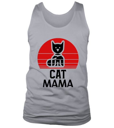 Retro Sunset Cat Mom Funny Cat Lover Tee Tank Top Unisex
