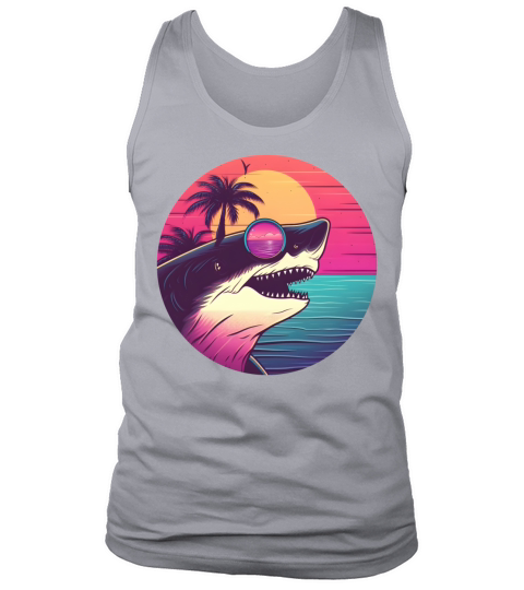 Vintage 80s 90s Nostalgic Shark Lovers Tank Top Unisex