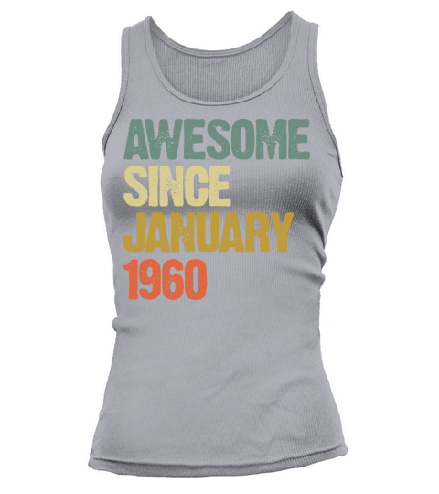 Awesome Since January 1960 Vintage Sunset Tank top Woman