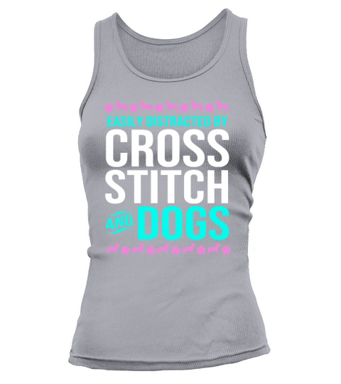 Funny Sewing Lover Dog And Cross Stitch For Women Tank top Woman