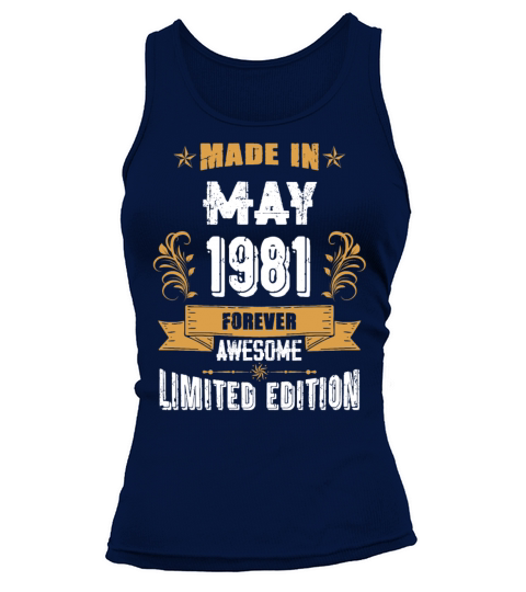 May 1981 Vintage Birthday Present Tank top Woman