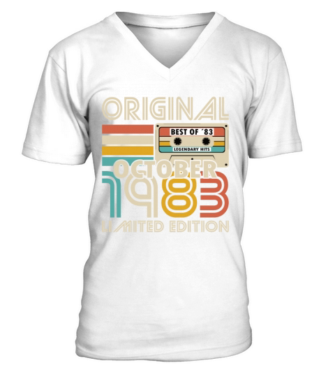 40th birthday october 1983 original 1983 V-Neck T-shirt