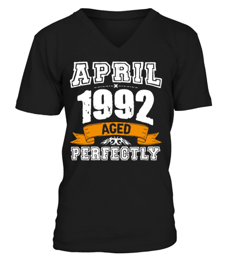 April 1992 Vintage Birthday Present V-Neck T-shirt