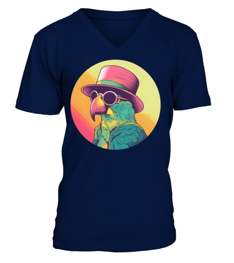 Retro 80s 90s Parrot Vintage V-Neck T-shirt