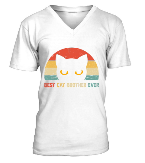 Vintage Best Cat Brother Ever Kitty Kitten Lover F V-Neck T-shirt