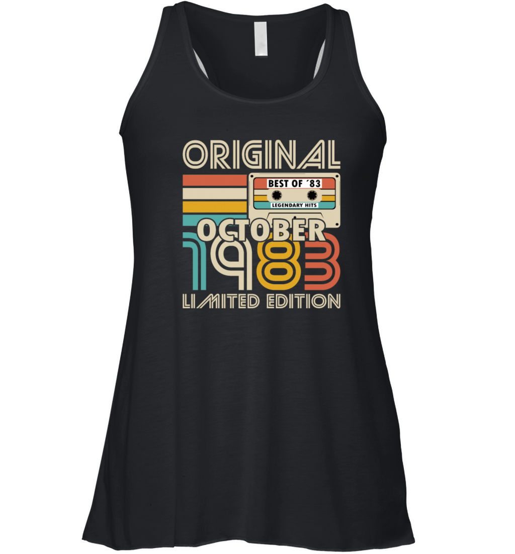 40th birthday october 1983 original 1983 Women's Flowy Tank Top