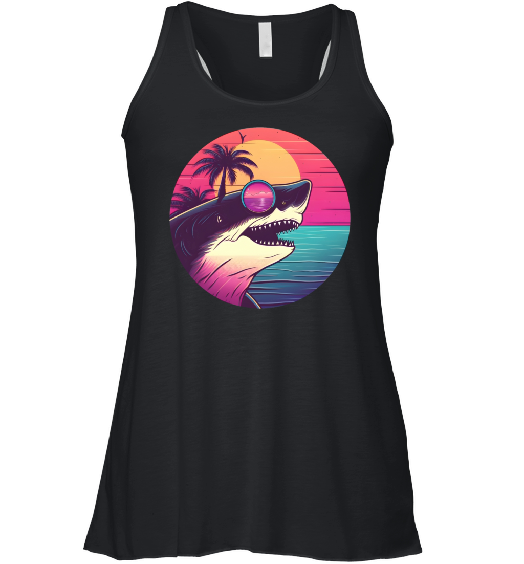 Vintage 80s 90s Nostalgic Shark Lovers Women's Flowy Tank Top