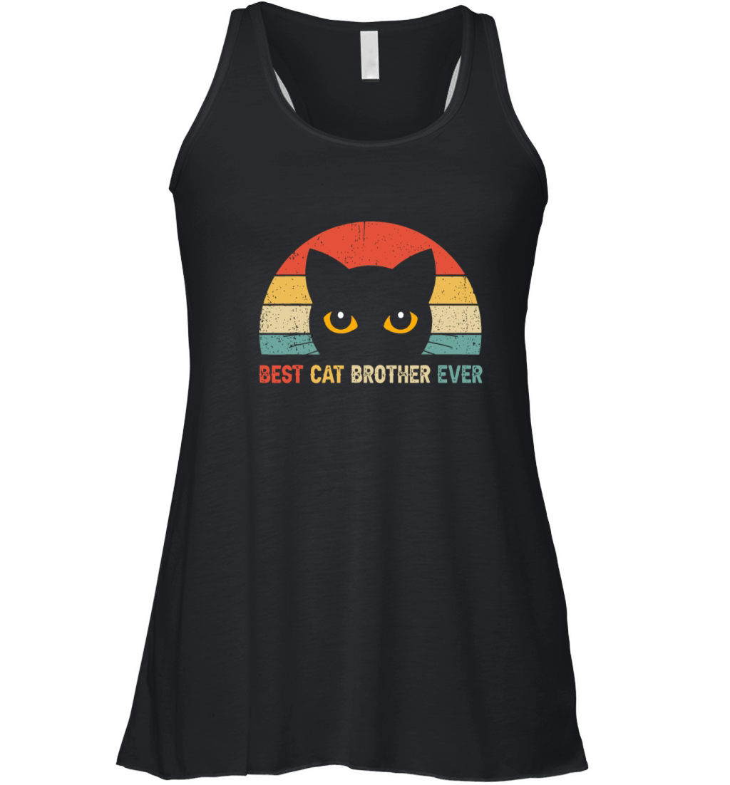Vintage Best Cat Brother Ever Kitty Kitten Lover F Women's Flowy Tank Top