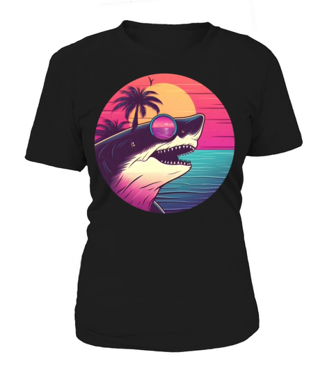 Vintage 80s 90s Nostalgic Shark Lovers Women's T-Shirt