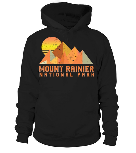 Vintage Mount Rainier Retro National Park Hoodie Unisex