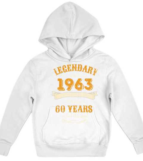 60th Birthday Vintage 1963 Kids Hoodie