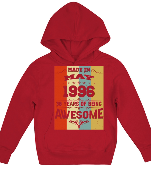 May 1996 Vintage Birthday Present Kids Hoodie