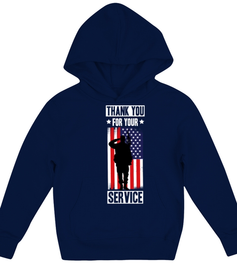 Veterans Day Thank You For Your Service Kids Hoodie