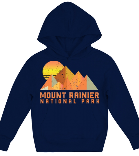 Vintage Mount Rainier Retro National Park Kids Hoodie