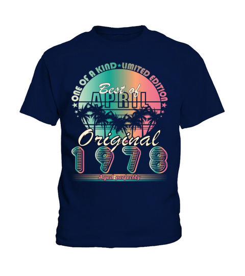 45th birthday April vintage 1978 vintage Kids T-Shirt