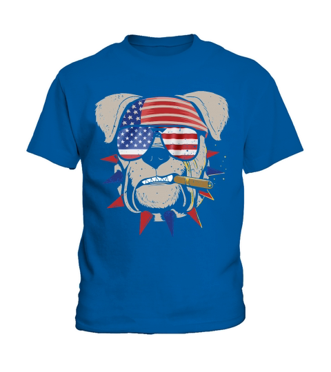 American Bulldog 4th July Graphic Kids T-Shirt