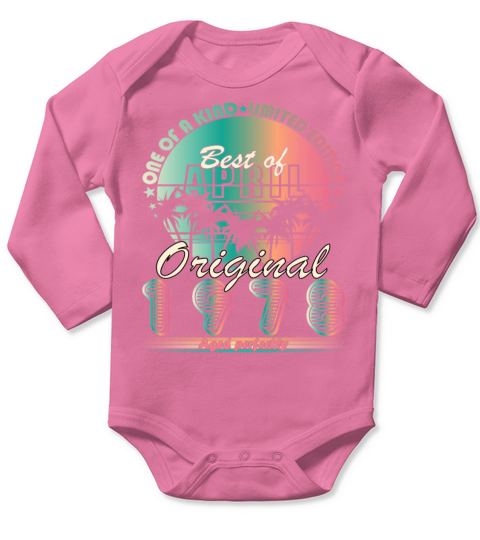 45th birthday April vintage 1978 vintage Long Sleeve Baby One-Piece