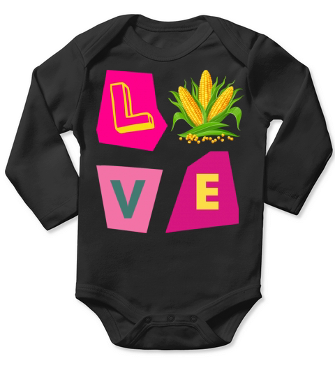 Love Corn Long Sleeve Baby One-Piece
