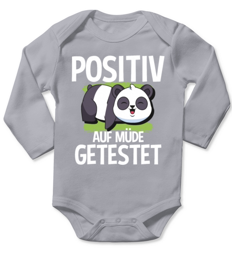 Tested Positive For Tired Panda Long Sleeve Baby One-Piece