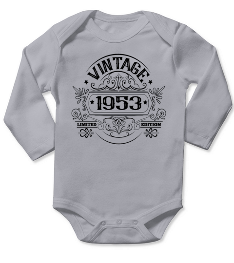 Vintage 1953 Birthday Sayings Long Sleeve Baby One-Piece