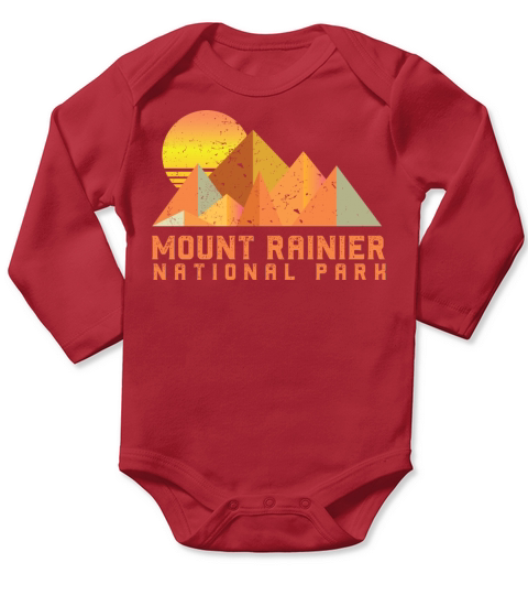 Vintage Mount Rainier Retro National Park Long Sleeve Baby One-Piece