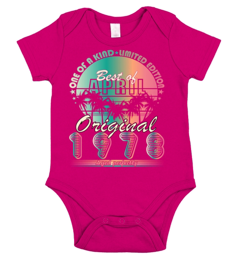 45th birthday April vintage 1978 vintage Short Sleeve Baby One-Piece