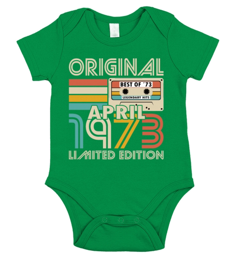 50th birthday april 1973 original 1973 Short Sleeve Baby One-Piece