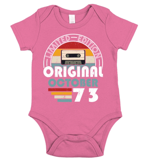 50th birthday october 1973 original 1973 Short Sleeve Baby One-Piece
