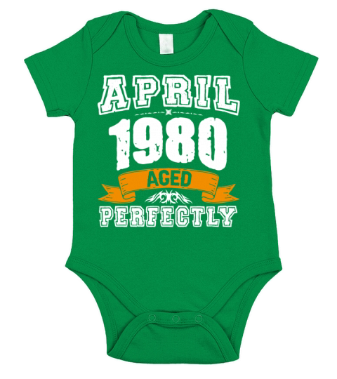 April 1980 Vintage Birthday Present Short Sleeve Baby One-Piece