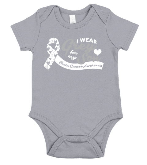 May Gray Ribbon For Son Brain Cancer Awareness Short Sleeve Baby One-Piece