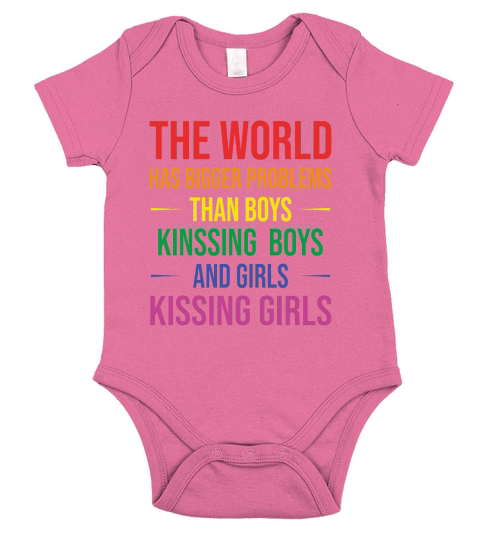 The World Has Bigger Problems Than Boys Kinssing Boys And Girls Kissing Girls Short Sleeve Baby One-Piece