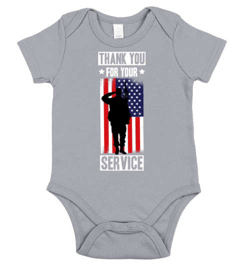Veterans Day Thank You For Your Service Short Sleeve Baby One-Piece