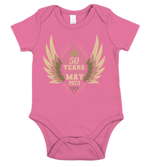 Vintage 50th Birthday with Angel Wings and Crown Short Sleeve Baby One-Piece