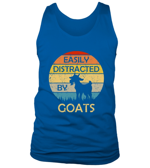 Easily Distracted By Goats Retro Vintage Funny Goa Tank Top Unisex