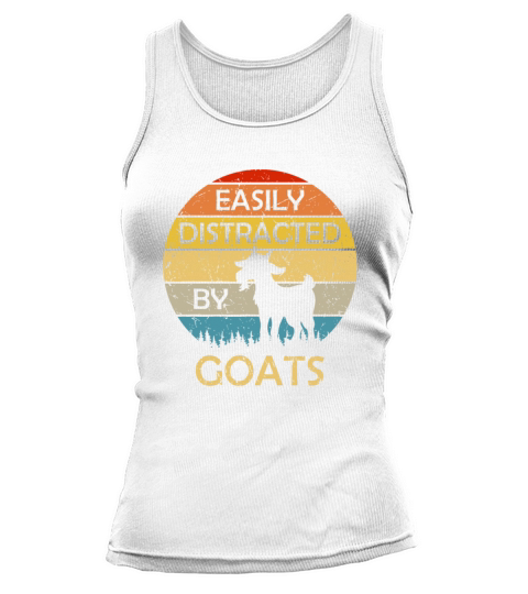 Easily Distracted By Goats Retro Vintage Funny Goa Tank top Woman