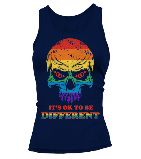 Skull Pride Rainbow Vintage Its Ok To Be Different Tank top Woman