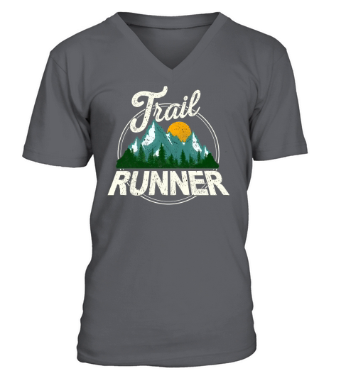 Run Runner Trail Running Nature Mountains Hills V-Neck T-shirt