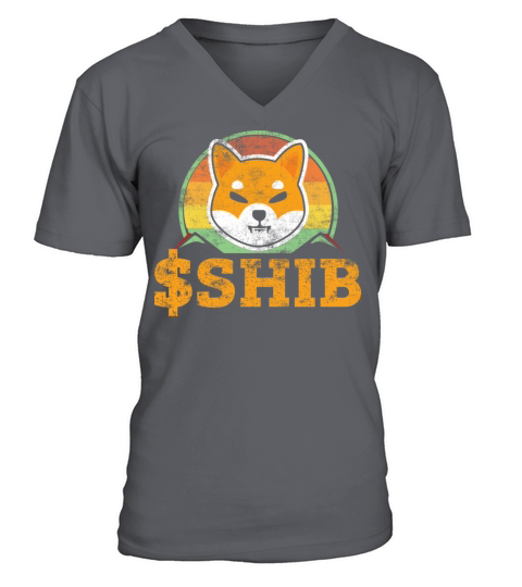 Shiba Inu Coin Shib Retro Vintage Distressed V-Neck T-shirt