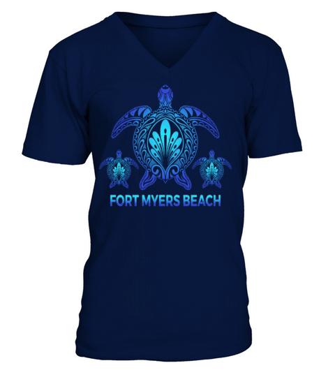 Vintage Fort Myers Beach Florida Turtle Souvenirs V-Neck T-shirt