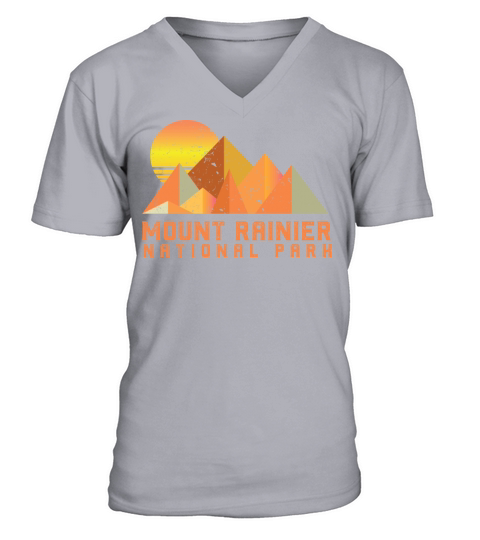 Vintage Mount Rainier Retro National Park V-Neck T-shirt