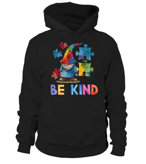 Be Kind Autism Awareness - Cute Gnome Watercolor Hoodie Unisex