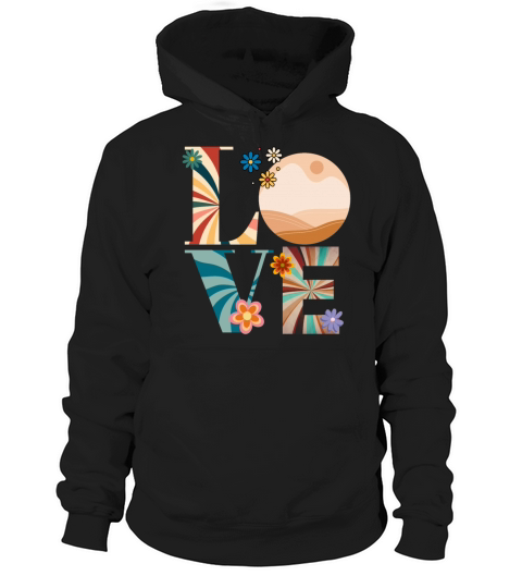 Retro Love Colorful Letters Hoodie Unisex