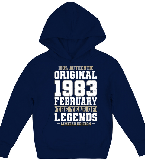40th birthday february 1983 original 1983 Kids Hoodie