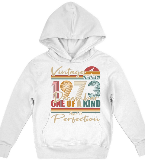 50th birthday december 1973 vintage 1973 Kids Hoodie