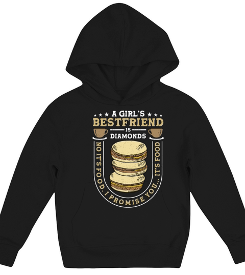 Macaron A Girls Bestfriend Is Diamonds Snacking Kids Hoodie