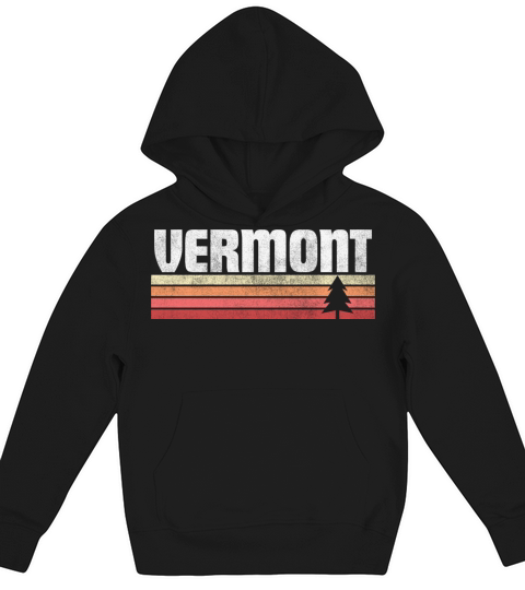 Vermont Home Retro Style Vintage State Gift Kids Hoodie