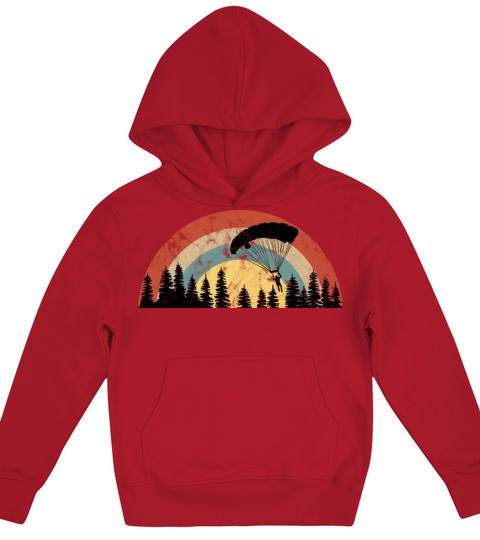 vintage skydiving parachuting retro skydiver Kids Hoodie