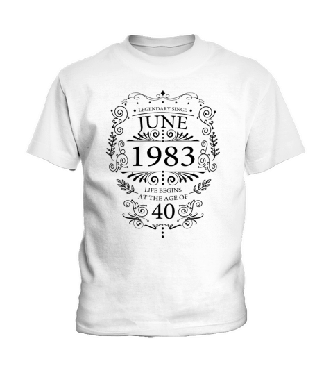 40th Birthday Gifts June 1983 Vintage Kids T-Shirt