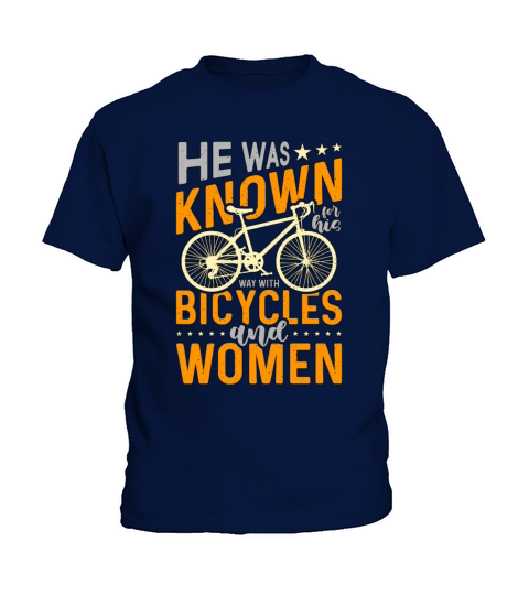 Bicycle He Was Known For His Mountain Bike Cyclist Kids T-Shirt